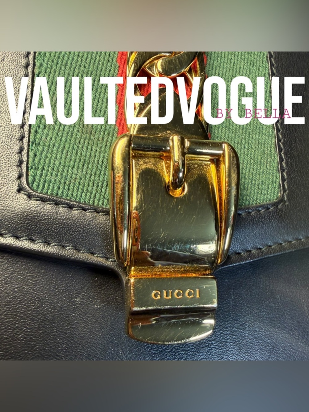 ✨Preloved GUCCI Web Stripe Chain Crossbody Bag ✨ - Picture 7 of 16